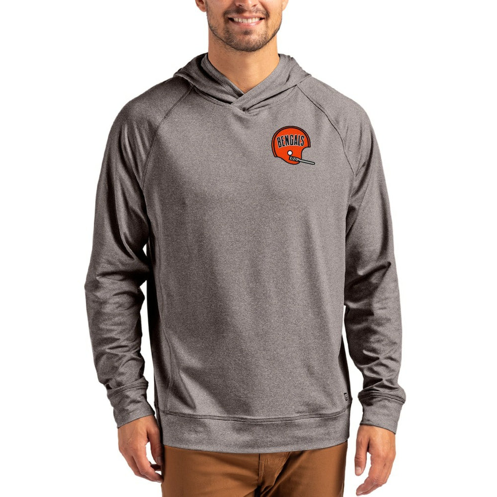 NFL Cincinnati Bengals Cutter & Buck Adapt Historic Knit Recycled Raglan Pullover Hoodie