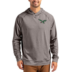 NFL Philadelphia Eagles Cutter & Buck Adapt Historic Knit Recycled Raglan Pullover Hoodie