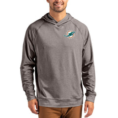 NFL Miami Dolphins Cutter & Buck Adapt Historic Knit Recycled Raglan Pullover Hoodie