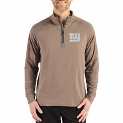 NFL New York Giants Cutter & Buck Adapt Eco Knit Stretch Recycled Quarter-Zip Pullover