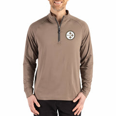 NFL Pittsburgh Steelers Cutter & Buck Adapt Eco Knit Stretch Recycled Quarter-Zip Pullover
