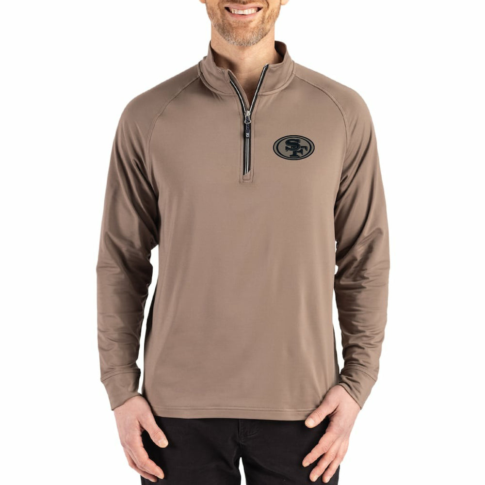NFL San Francisco 49ers Cutter & Buck Adapt Eco Knit Stretch Recycled Quarter-Zip Pullover