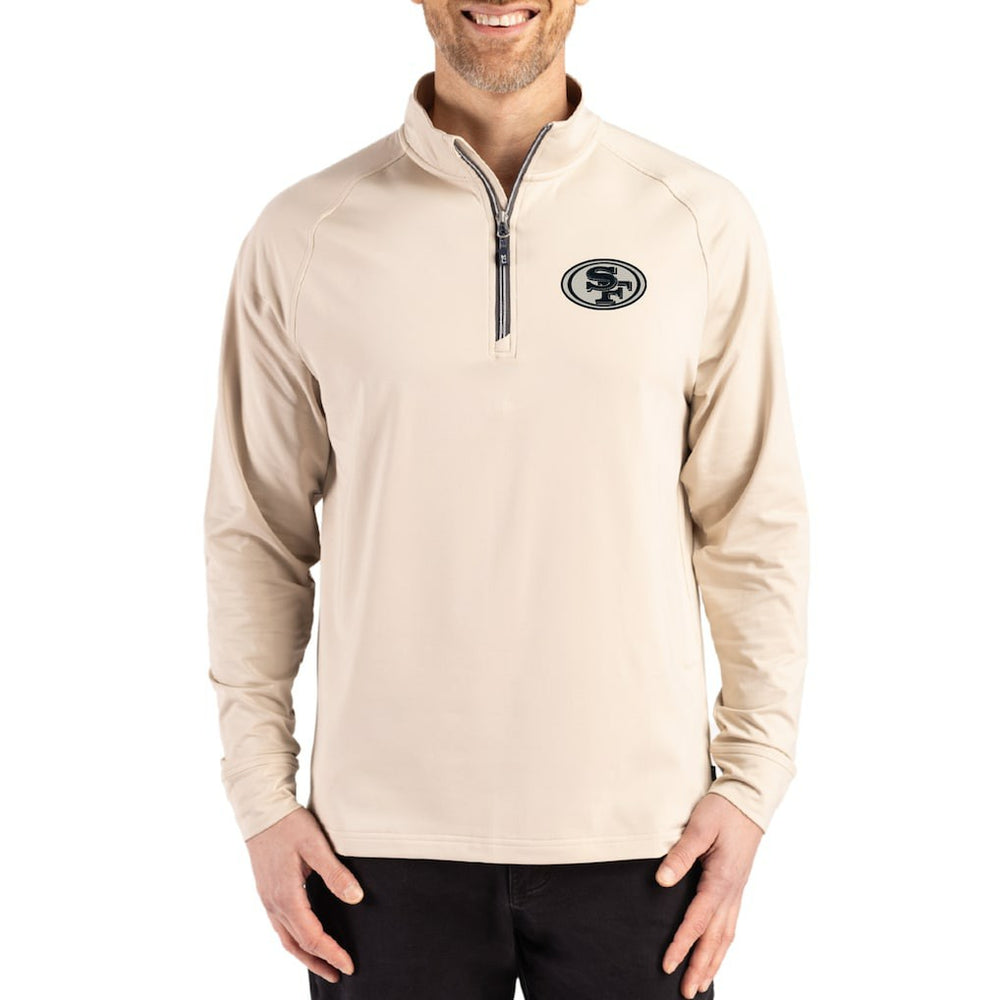 NFL San Francisco 49ers Cutter & Buck Adapt Eco Knit Stretch Recycled Quarter-Zip Pullover