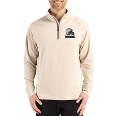 NFL Cleveland Browns Cutter & Buck Adapt Eco Knit Stretch Recycled Quarter-Zip Pullover