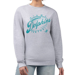 NFL Miami Dolphins G-III 4Her by Carl Banks Women's Distressed Graphics Fleece Pullover Sweatshirt