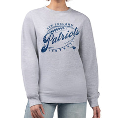 NFL New England Patriots G-III 4Her by Carl Banks Women's Distressed Graphics Fleece Pullover Sweatshirt