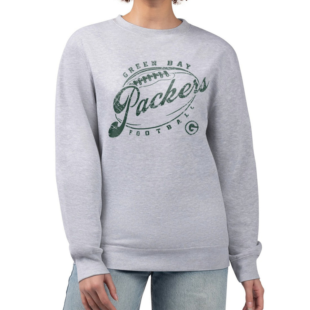 NFL Green Bay Packers G-III 4Her by Carl Banks Women's Distressed Graphics Fleece Pullover Sweatshirt