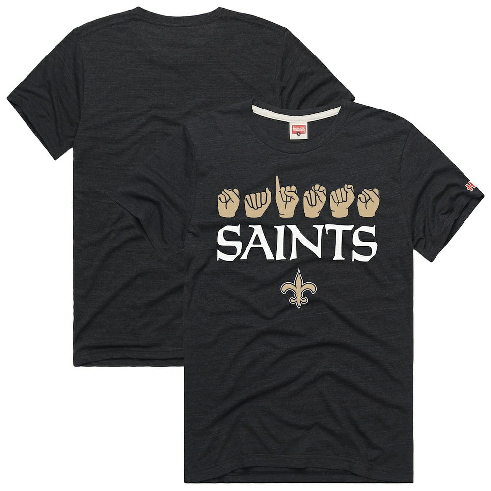 NFL New Orleans Saints Homage Unisex NFL ASL Collection by Love Sign Tri-Blend T-Shirt
