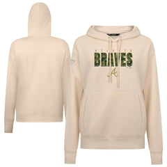 Atlanta Braves Levelwear Women's Adorn Protect W Pullover Hoodie - Khaki