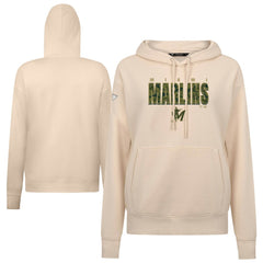 Miami Marlins Levelwear Women's Adorn Protect W Pullover Hoodie - Khaki