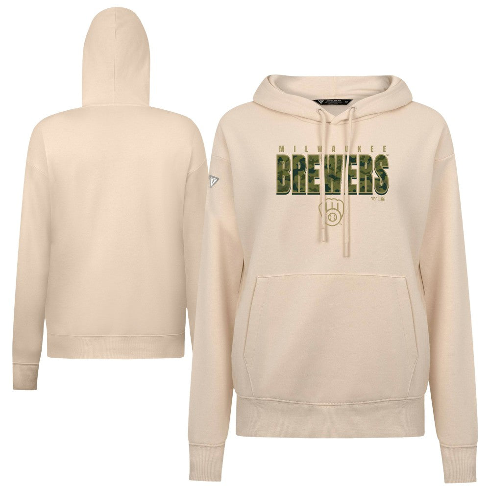 Milwaukee Brewers Levelwear Women's Adorn Protect W Pullover Hoodie - Khaki
