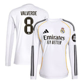 Federico Valverde Real Madrid 2025/26 Home Replica Long Sleeve Jersey / Soccer Outlet