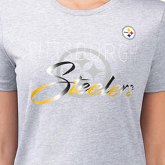 NFL Pittsburgh Steelers G-III 4Her by Carl Banks Women's Super-Slim Fit Lightweight Shadow Logo T-Shirt