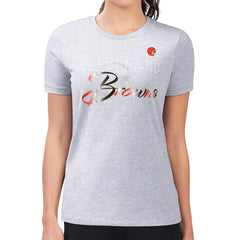 NFL Cleveland Browns G-III 4Her by Carl Banks Women's Super-Slim Fit Lightweight Shadow Logo T-Shirt