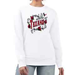 NFL Houston Texans G-III 4Her by Carl Banks Women's Roses Fleece Tri-Blend Pullover Sweatshirt