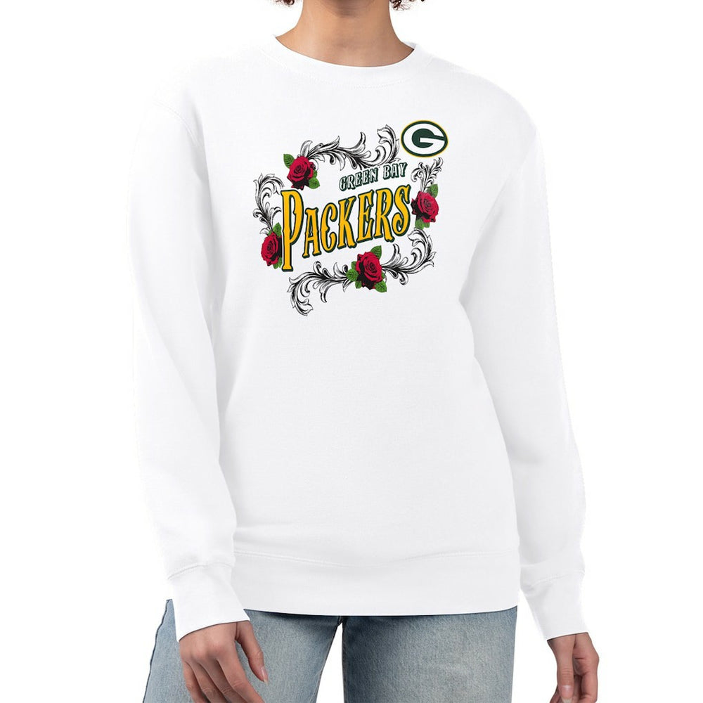 NFL Green Bay Packers G-III 4Her by Carl Banks Women's Roses Fleece Tri-Blend Pullover Sweatshirt