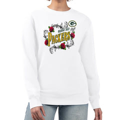 NFL Green Bay Packers G-III 4Her by Carl Banks Women's Roses Fleece Tri-Blend Pullover Sweatshirt