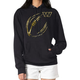 NFL Washington Commanders G-III 4Her by Carl Banks Women's Metallic Print Football Sketch Fleece Pullover Hoodie