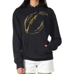 NFL Denver Broncos G-III 4Her by Carl Banks Women's Metallic Print Football Sketch Fleece Pullover Hoodie