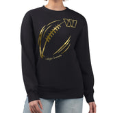 NFL Washington Commanders G-III 4Her by Carl Banks Women's Metallic Print Football Sketch Fleece Crewneck Sweatshirt