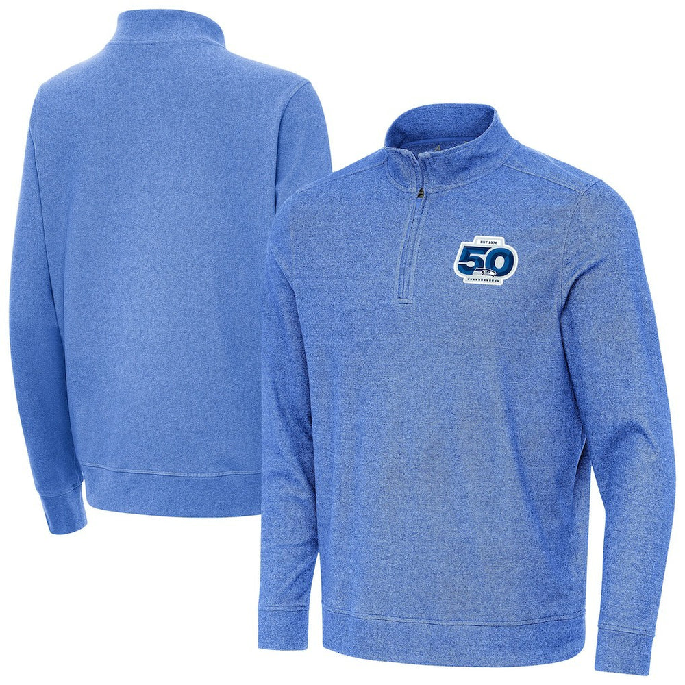 NFL Seattle Seahawks Antigua 50th Season Subtle Quarter-Zip Pullover