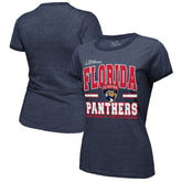 Florida Panthers Majestic Threads Women's 2025 Stanley Cup Champions Tri-Blend Ringer T-Shirt