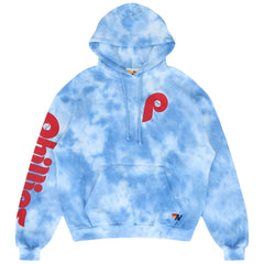 Philadelphia Phillies Aviator Nation x MLB Unisex Tie-Dye Tri-Blend Pullover Hoodie - Light Blue