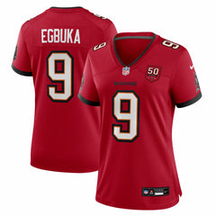 NFL Tampa Bay Buccaneers Emeka Egbuka Women's 50th Season Team Game Jersey