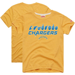 NFL Los Angeles Chargers Homage Youth Love Sign x ASL 2.0 Tri-Blend T-Shirt