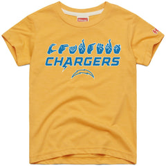 NFL Los Angeles Chargers Homage Youth Love Sign x ASL 2.0 Tri-Blend T-Shirt