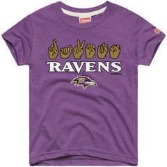 NFL Baltimore Ravens Homage Youth Love Sign x ASL 2.0 Tri-Blend T-Shirt