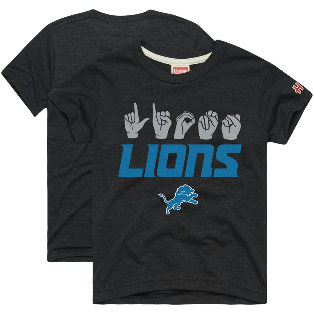 NFL Detroit Lions Homage Youth Love Sign x ASL 2.0 Tri-Blend T-Shirt