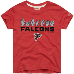 NFL Atlanta Falcons Homage Youth Love Sign x ASL 2.0 Tri-Blend T-Shirt