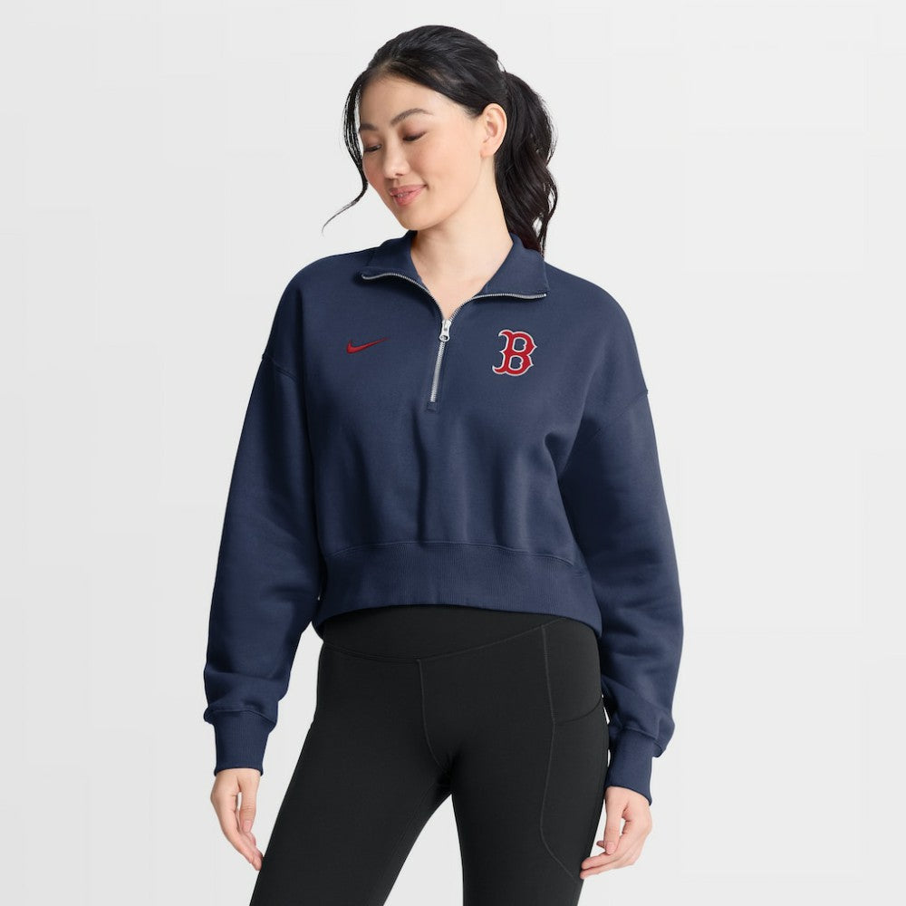 Boston Red Sox Women's Primetime Phoenix Fleece Half-Zip Sweatshirt - Navy | Nike