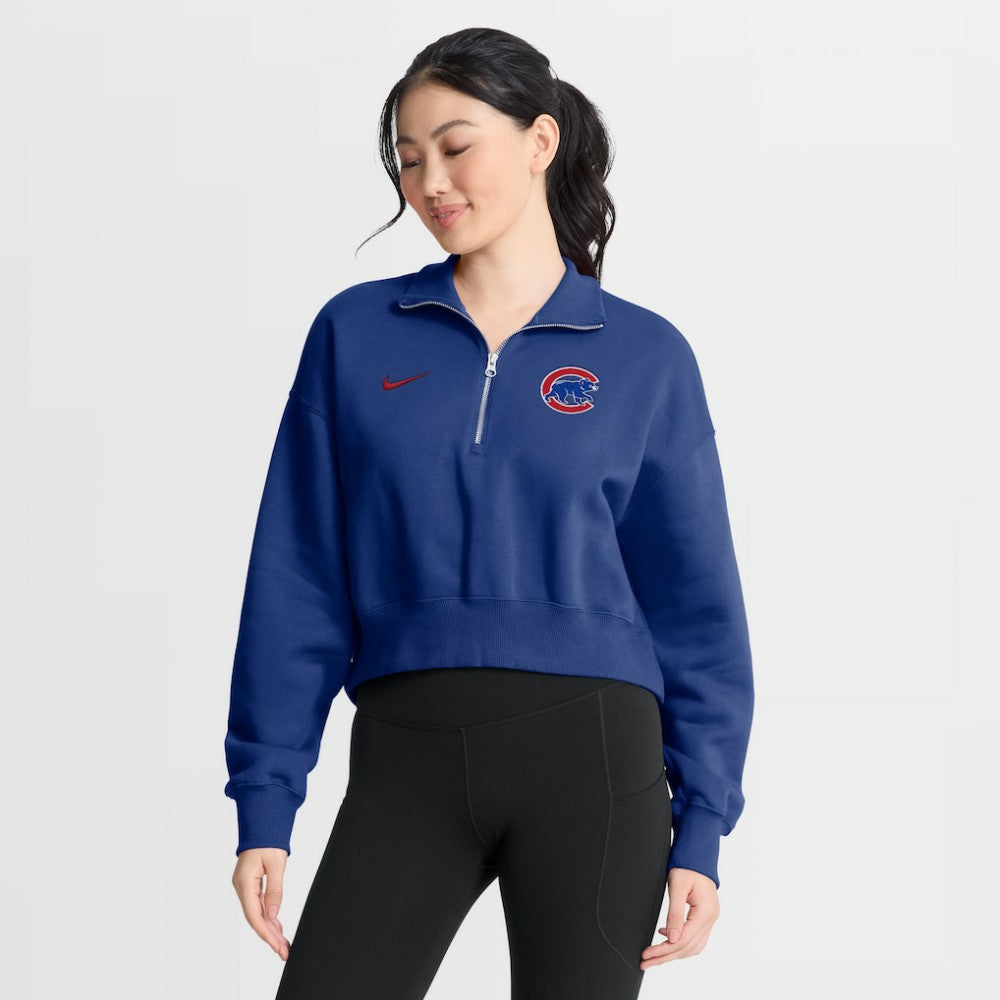 Chicago Cubs Women's Primetime Phoenix Fleece Half-Zip Sweatshirt - Royal | Nike