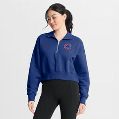 Chicago Cubs Women's Primetime Phoenix Fleece Half-Zip Sweatshirt - Royal | Nike