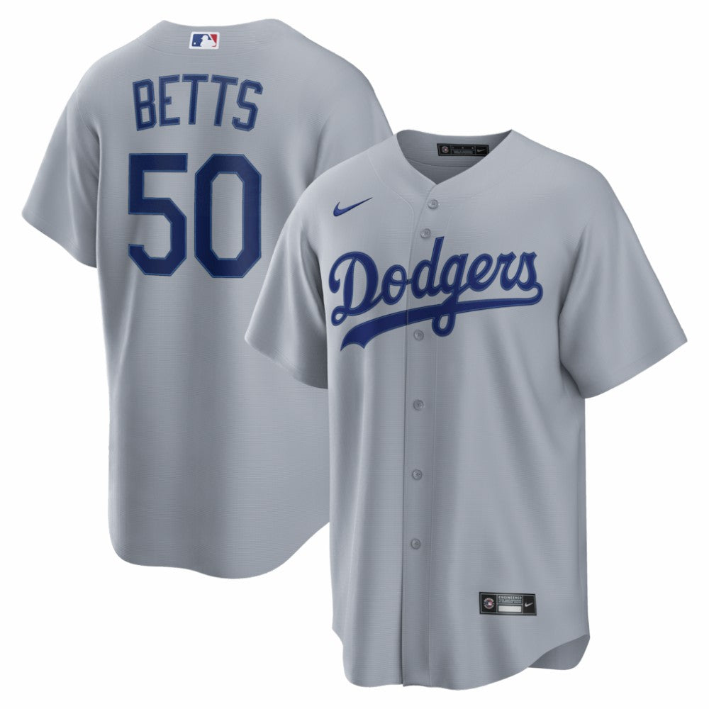 Mookie Betts Los Angeles Dodgers Road Replica Jersey - Gray | Nike