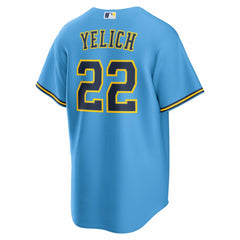 Christian Yelich Milwaukee Brewers Road Replica Jersey - Light Blue | Nike