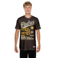 San Diego Padres Oversized Throwback Distressed T-Shirt - Brown | New Era