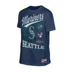 Seattle Mariners Oversized Throwback Distressed T-Shirt - Navy | New Era