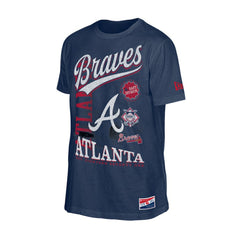 Atlanta Braves Oversized Throwback Distressed T-Shirt - Navy | New Era