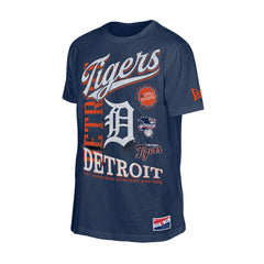 Detroit Tigers Oversized Throwback Distressed T-Shirt - Navy | New Era