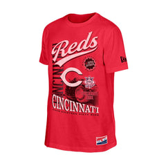 Cincinnati Reds Oversized Throwback Distressed T-Shirt - Red | New Era