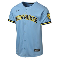 Milwaukee Brewers Youth Road Stadium Jersey - Powder Blue | Nike