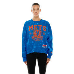 New York Mets Women's Throwback Oversized Boxy Sweatshirt - Royal | New Era