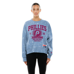 Philadelphia Phillies Women's Throwback Oversized Boxy Sweatshirt - Light Blue | New Era