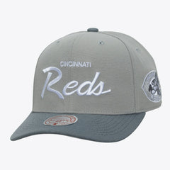 Cincinnati Reds Cooperstown Thunderstorm Head Coach Pro-Crown Adjustable Hat - Gray | Mitchell & Ness