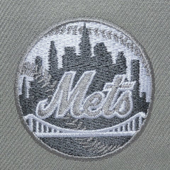 New York Mets Thunderstorm Head Coach Pro-Crown Adjustable Hat - Gray | Mitchell & Ness