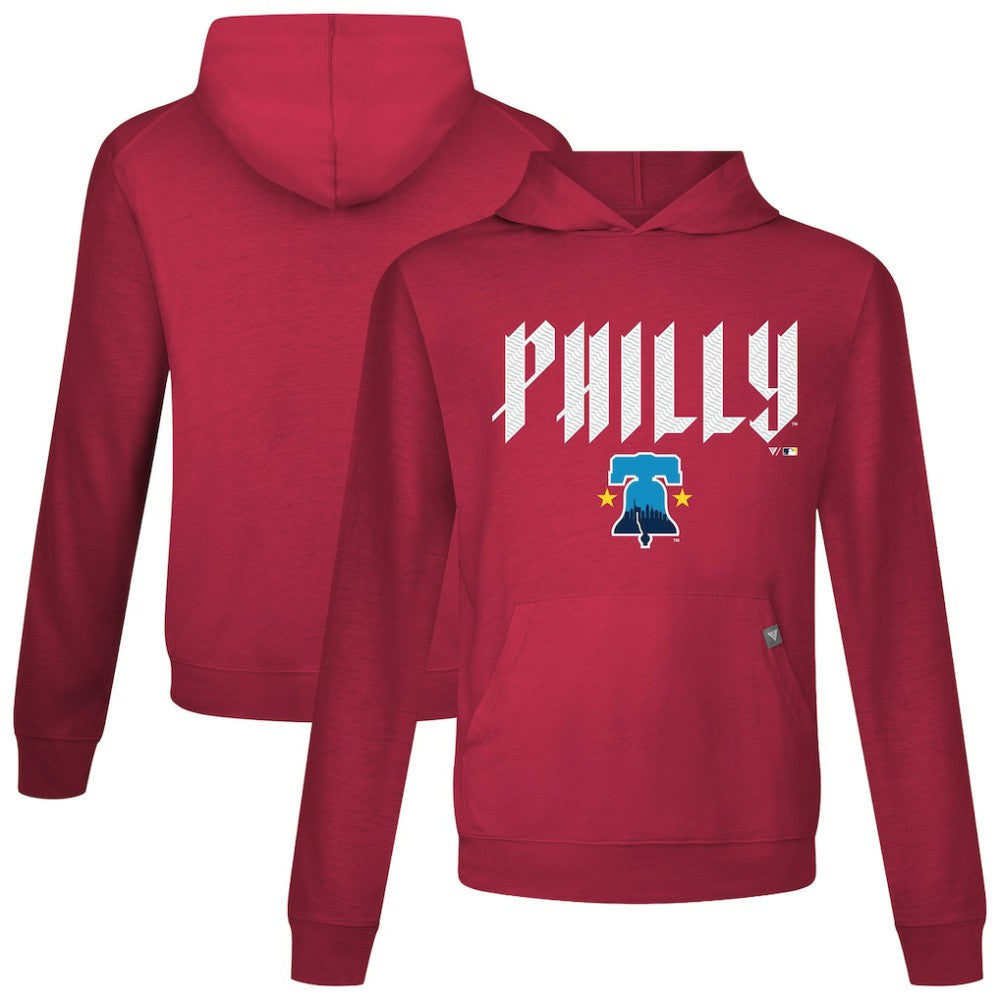 Philadelphia Phillies Levelwear City Connect Relay Back Splash Pullover Hoodie - Red