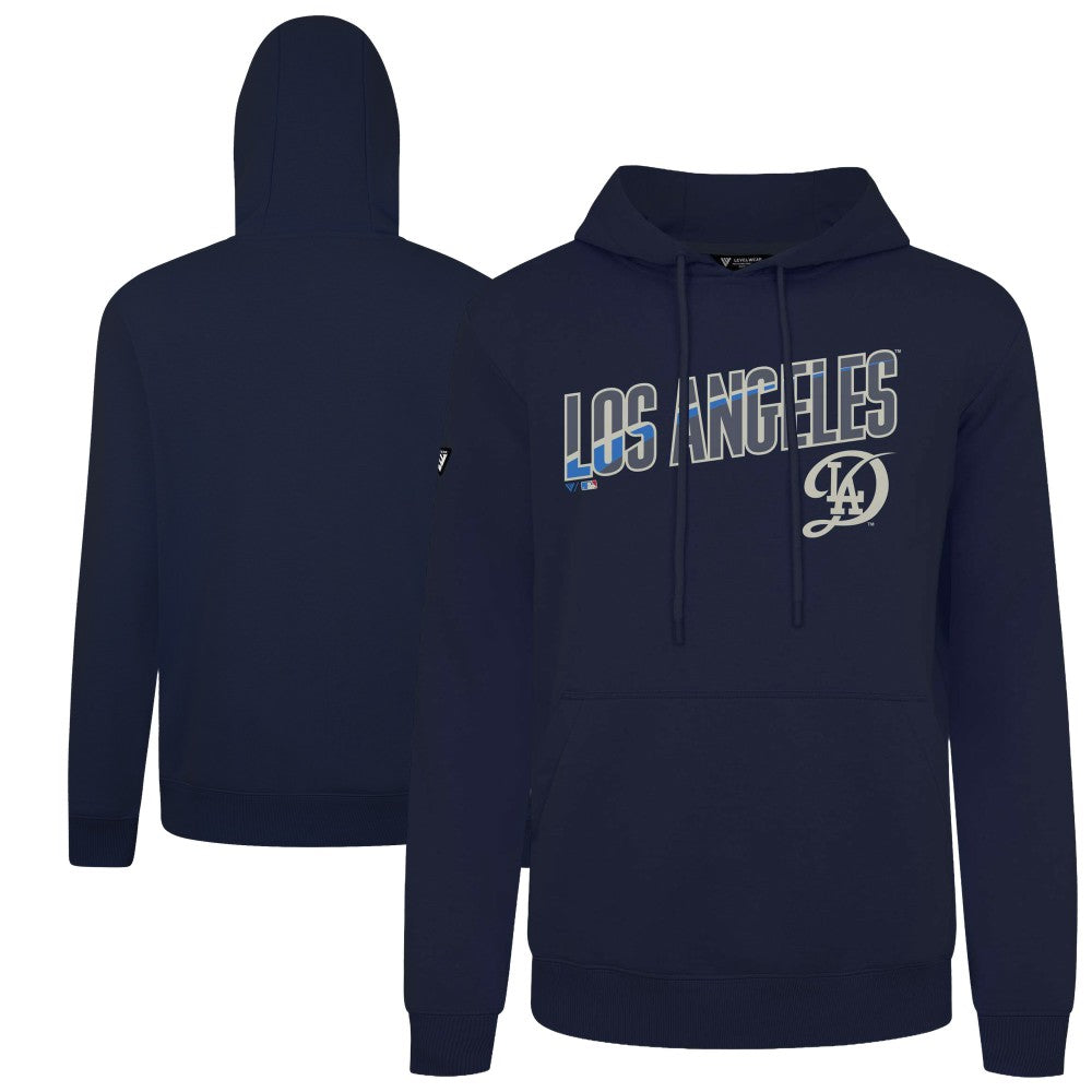 Los Angeles Dodgers Levelwear City Connect Podium Back Splash Pullover Hoodie - Navy